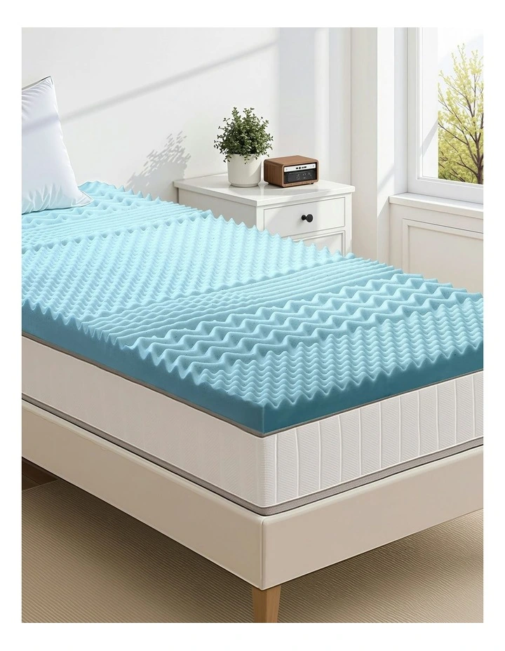 COOL GEL Memory Foam Mattress Topper BAMBOO 8CM 7-Zone Single image 1