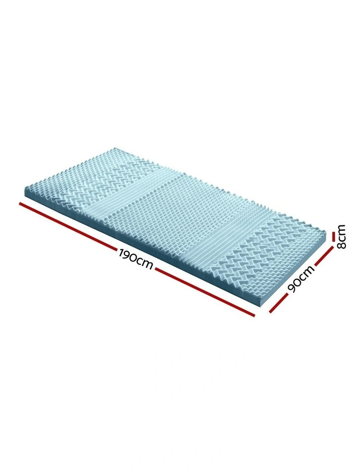 COOL GEL Memory Foam Mattress Topper BAMBOO 8CM 7-Zone Single image 7
