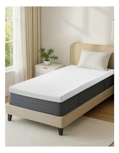 Single Size Memory Foam Mattress Topper in White