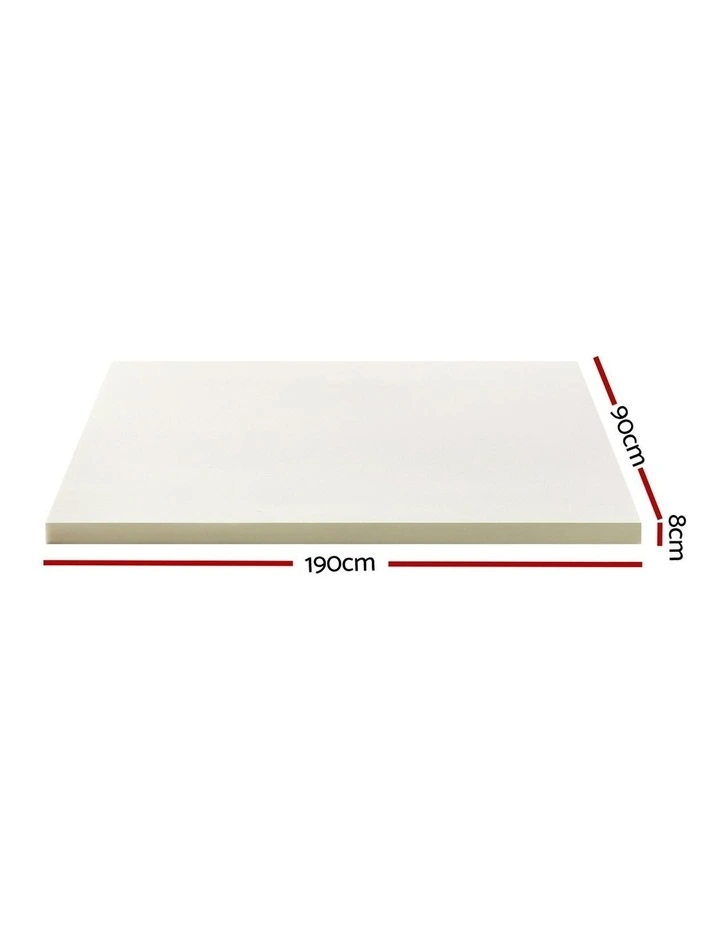 Single Size Memory Foam Mattress Topper in White image 7