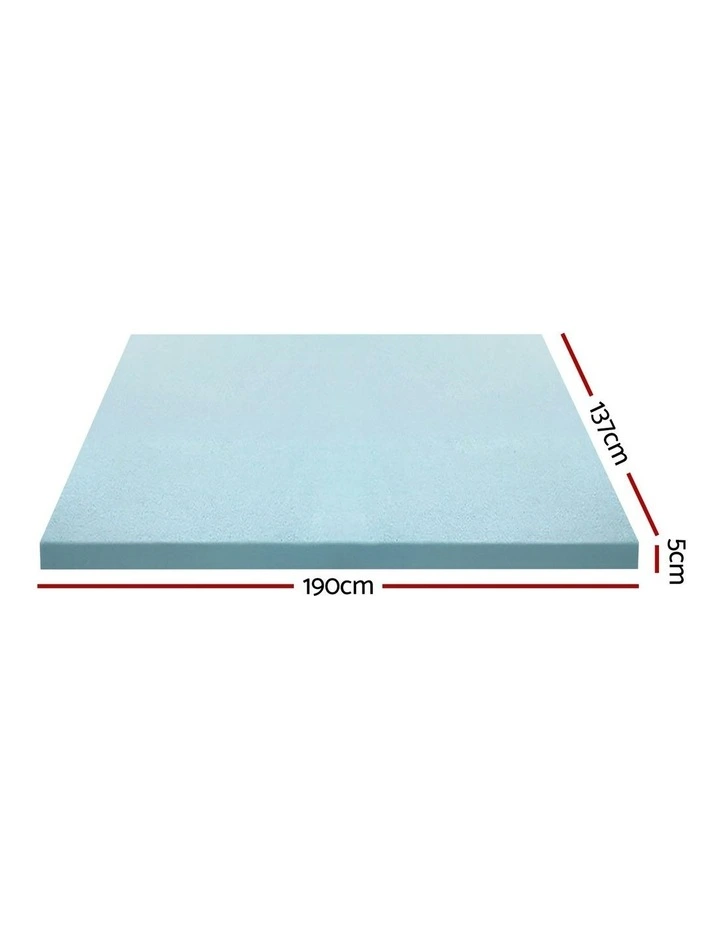 COOL GEL Memory Foam Mattress Topper BAMBOO Cover Double 5CM Mat image 7