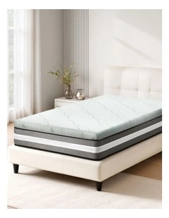 Single Cool Gel Memory Foam Mattress Bamboo Topper 5cm in Blue