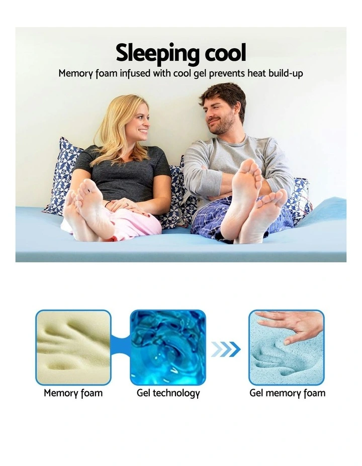 Giselle Bedding Single COOL GEL Memory Foam Mattress Topper image 4