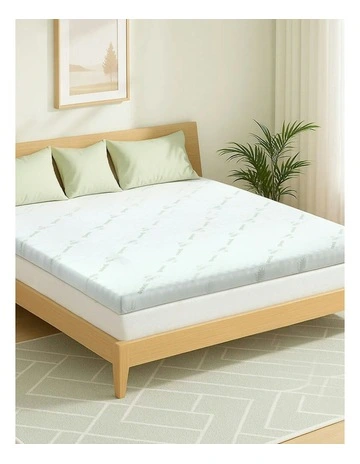 King Cool Gel Memory Foam Mattress Bamboo Topper 8cm in Blue