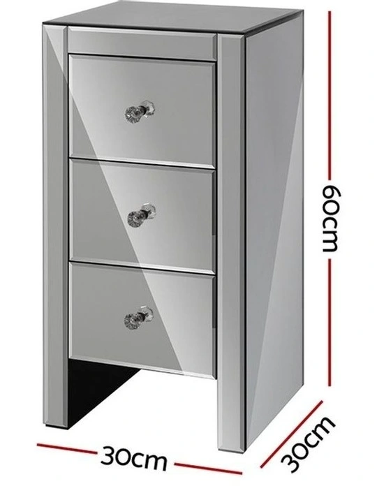 Artiss Mirrored Bedside Tables Myer Artiss Mirrored Bedside Tables Myer, Dark Grey Mirrored Bedside Table