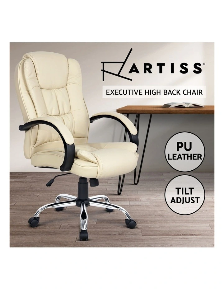 Executive Premium PU Faux Leather Office Computer Chair image 2