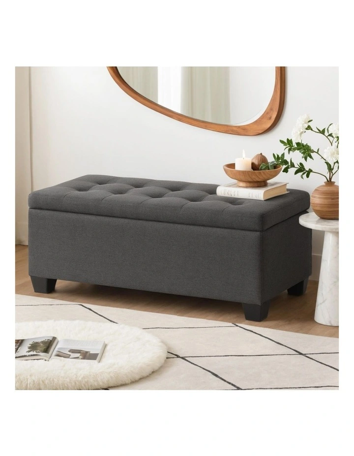 Premium Storage Ottoman in Grey image 3