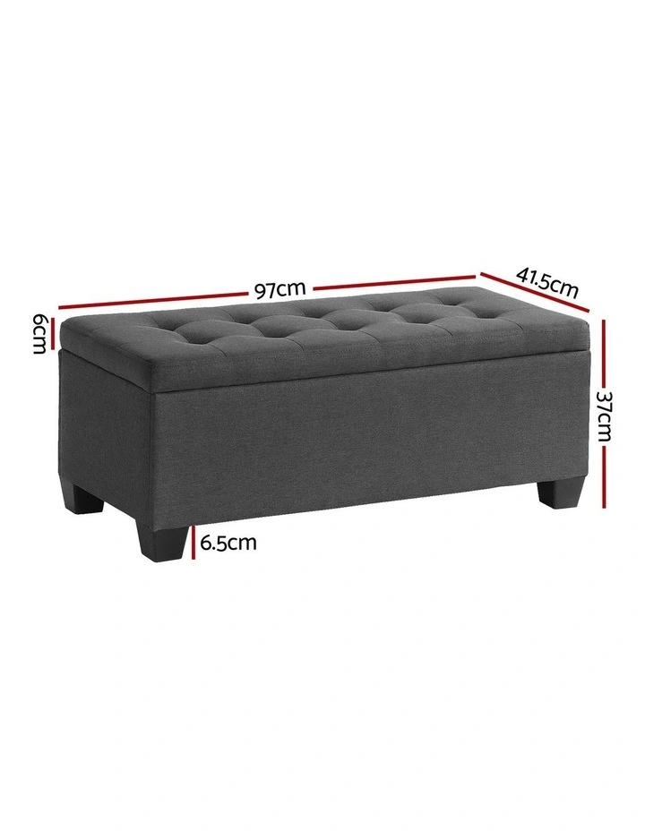 Premium Storage Ottoman in Grey image 4