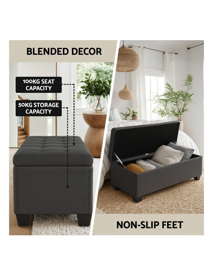 Premium Storage Ottoman in Grey image 5
