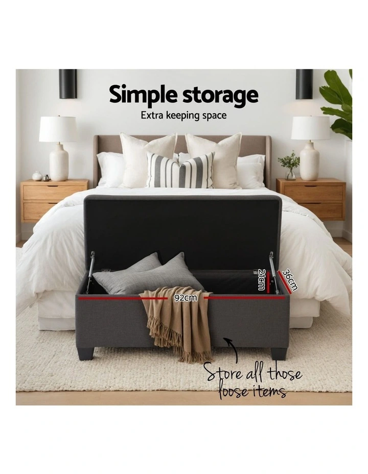 Premium Storage Ottoman in Grey image 6
