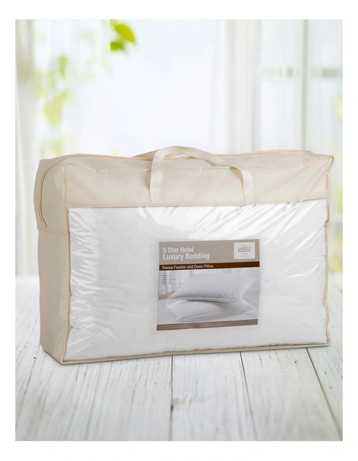 Set of 2 Goose Feather and Down Pillow image 4
