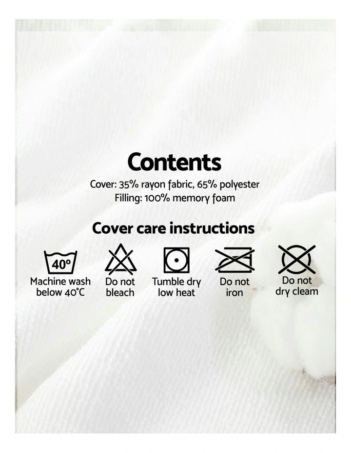 Set of 2 Rayon Single Memory Foam Pillow image 4