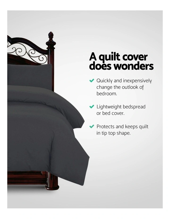 Queen Quilt Classic Cover Set in Black image 4