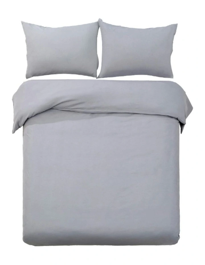 King Classic Quilt Cover Set in Grey image 3