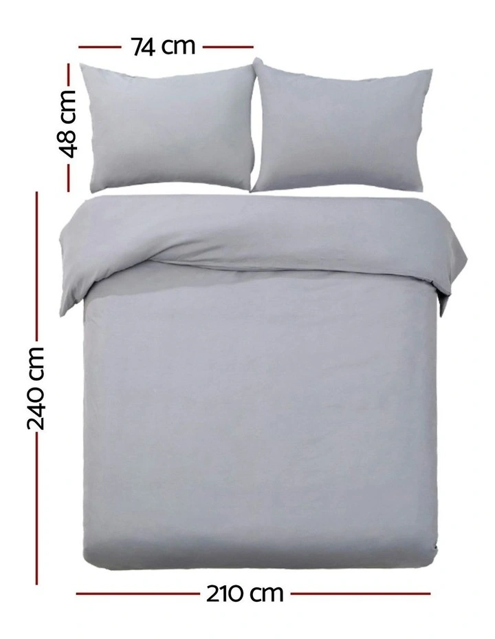 King Classic Quilt Cover Set in Grey image 7