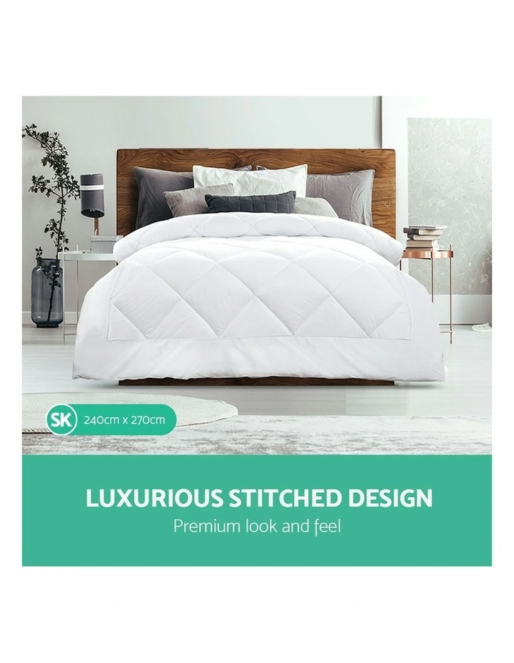 Microfibre Bamboo Super King Quilt in White image 3