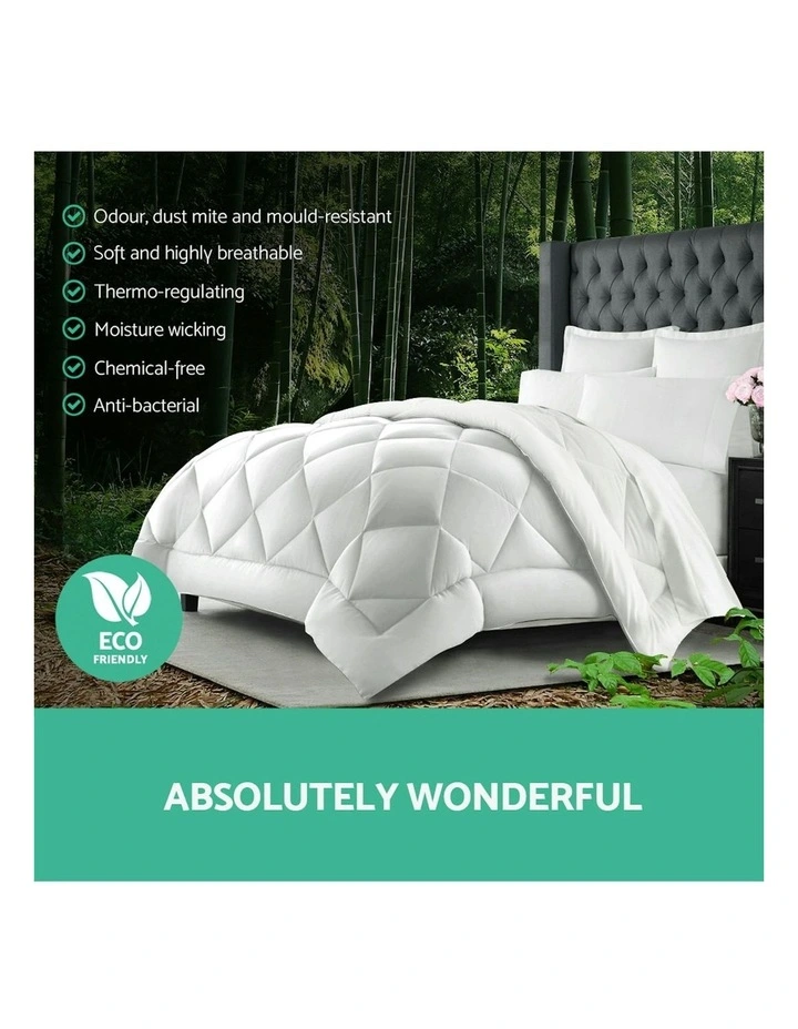 Microfibre Bamboo Super King Quilt in White image 4