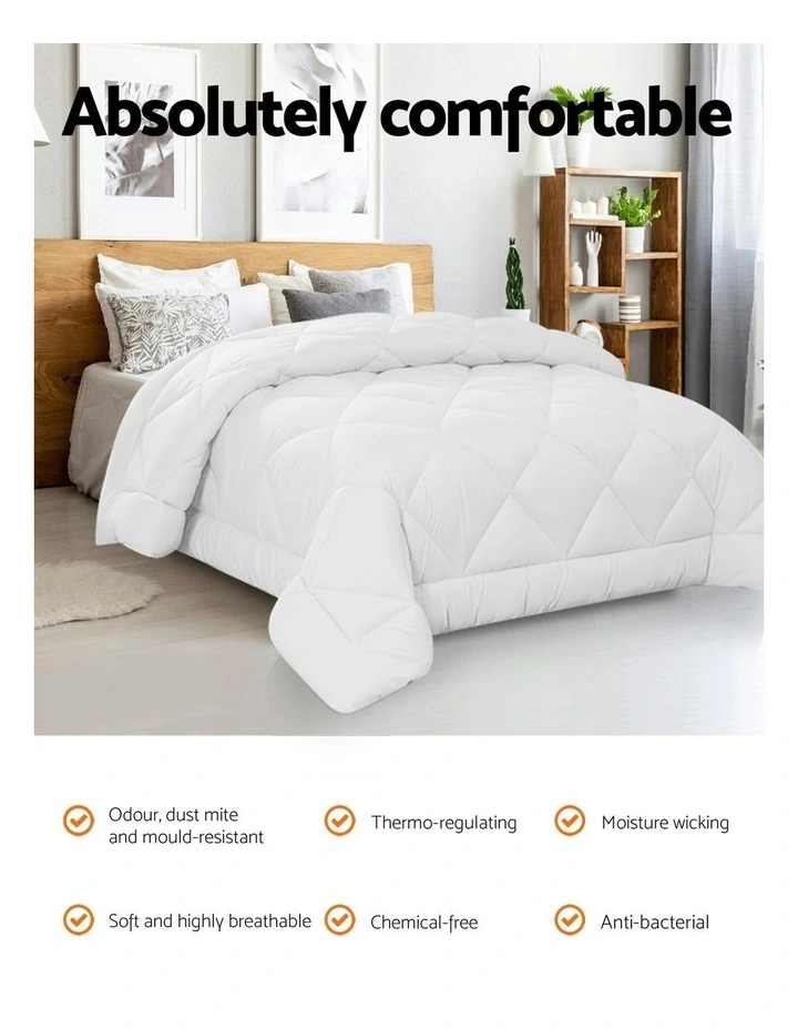 Microfibre Bamboo Queen Size Quilt in White image 3