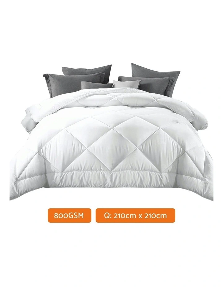 Microfibre Bamboo Queen Size Quilt in White image 7