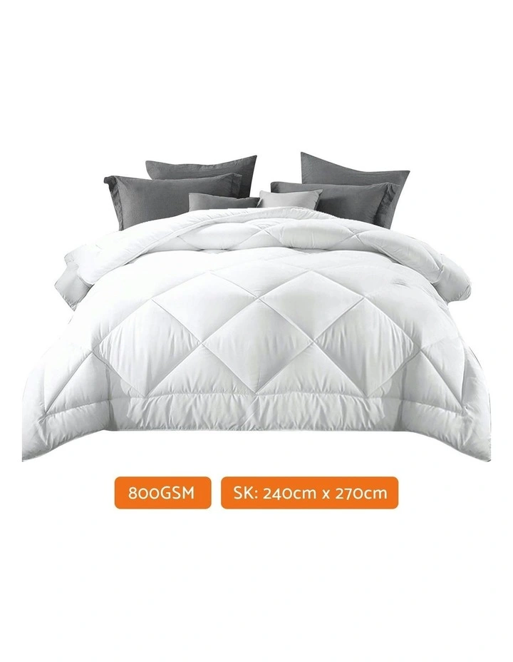 Microfibre Bamboo Super King Quilt 800GSM in White image 6