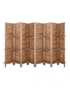 Room Divider Screen 326x170cm Shelf Oak 8 Panel