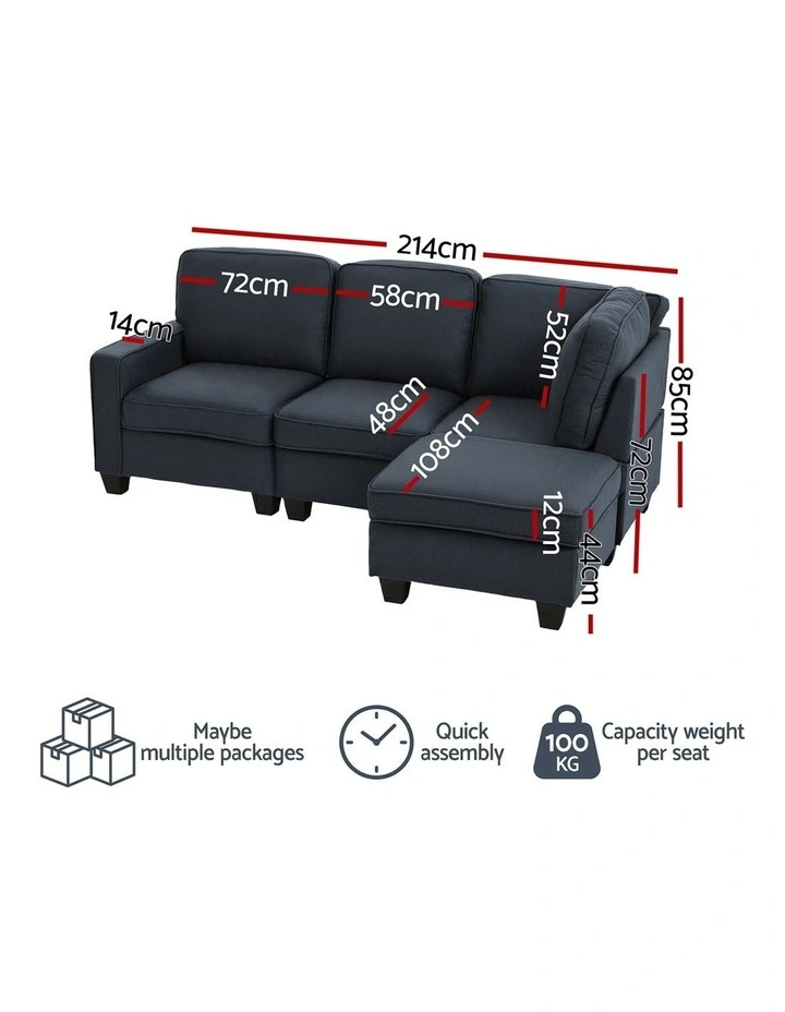 Modular Chaise Sofa Lounge Set 4 Seater image 3