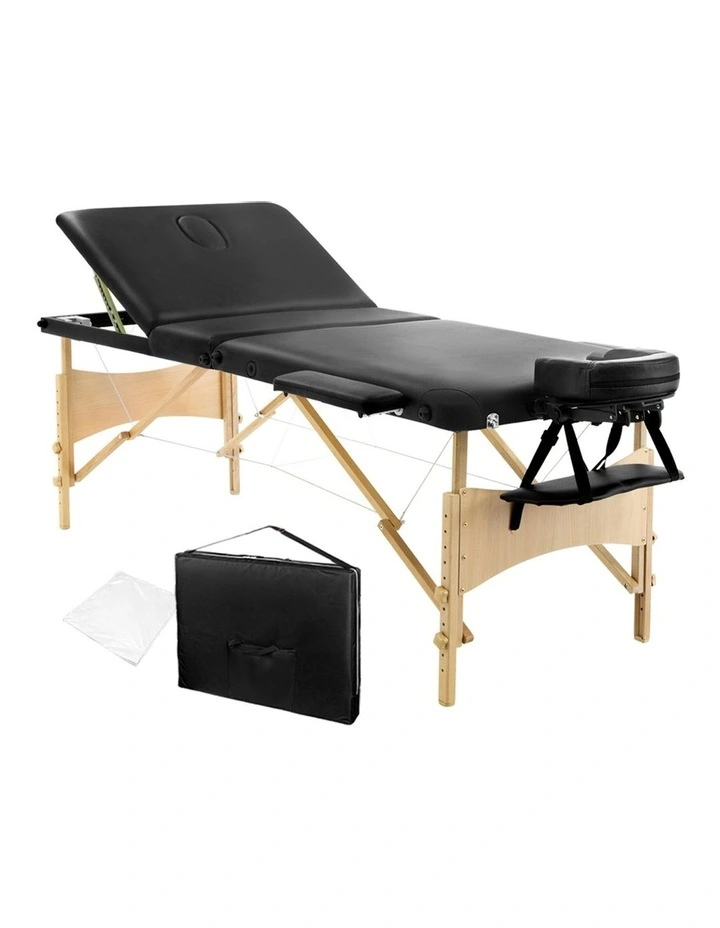 Livemor 3 Fold Portable Wood Massage Table image 1