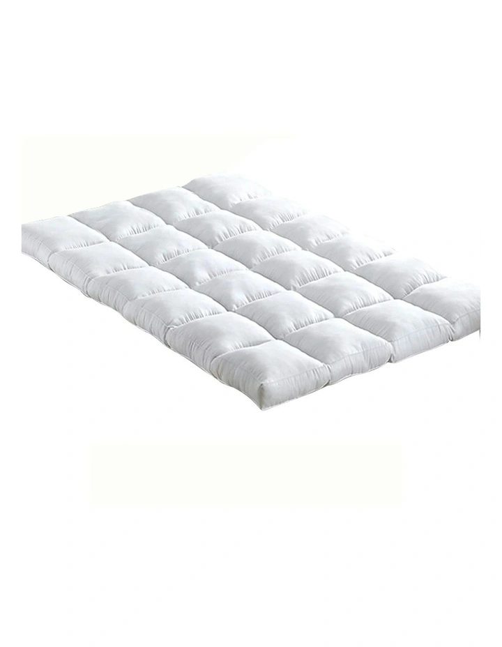 Double Size Bamboo Matress Topper in White image 5