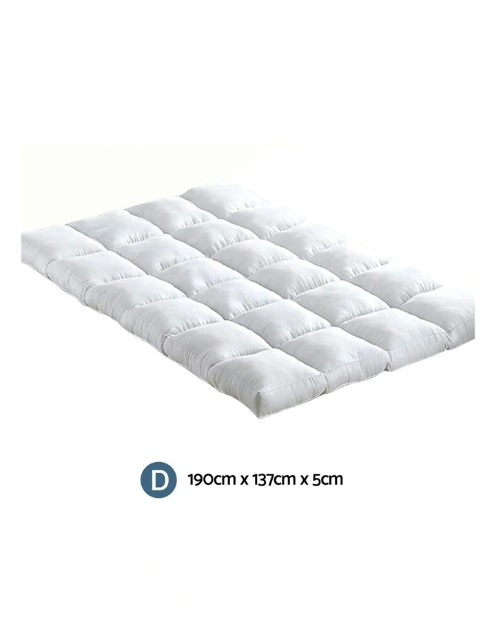 Double Size Bamboo Matress Topper in White image 7