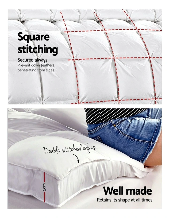 King Single Bamboo Blend Mattress Topper in White image 4