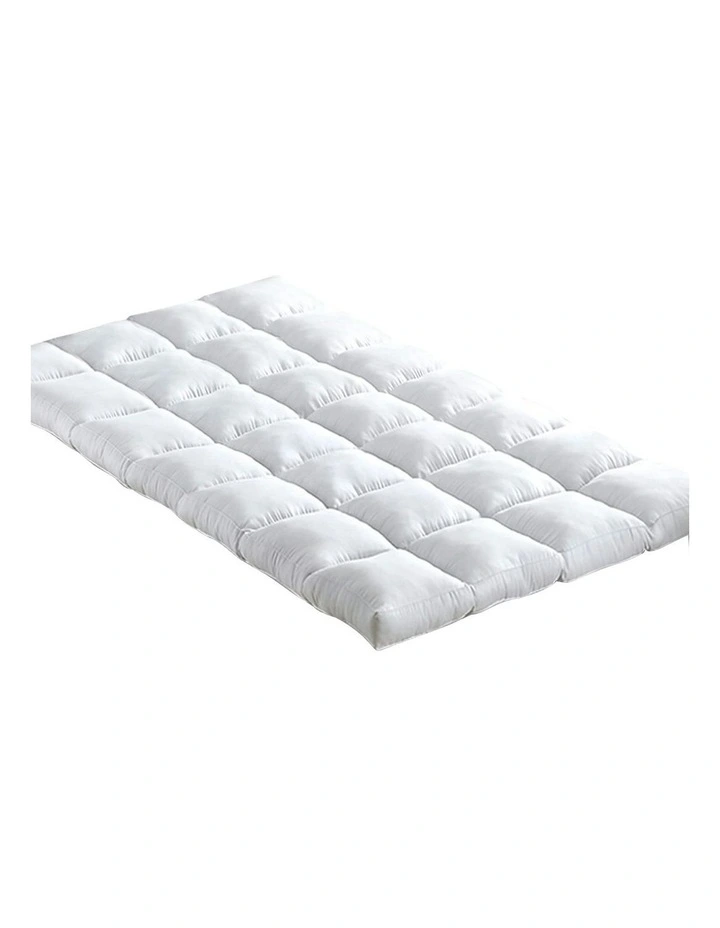 King Single Bamboo Blend Mattress Topper in White image 5
