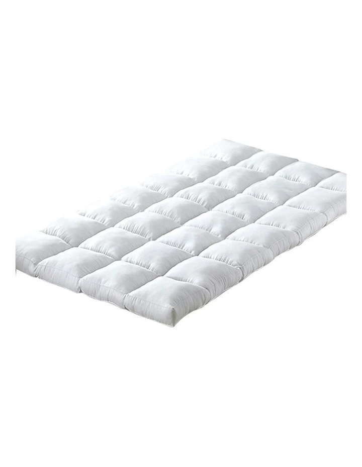 King Single Bamboo Blend Mattress Topper in White image 6