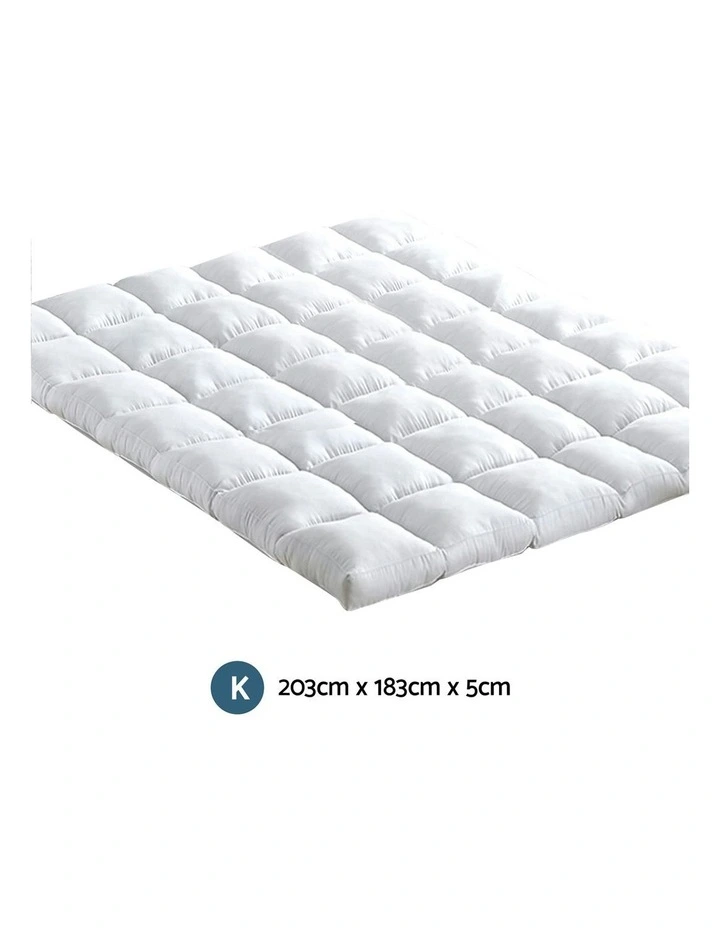Single Size Bamboo Matress Topper in White image 7