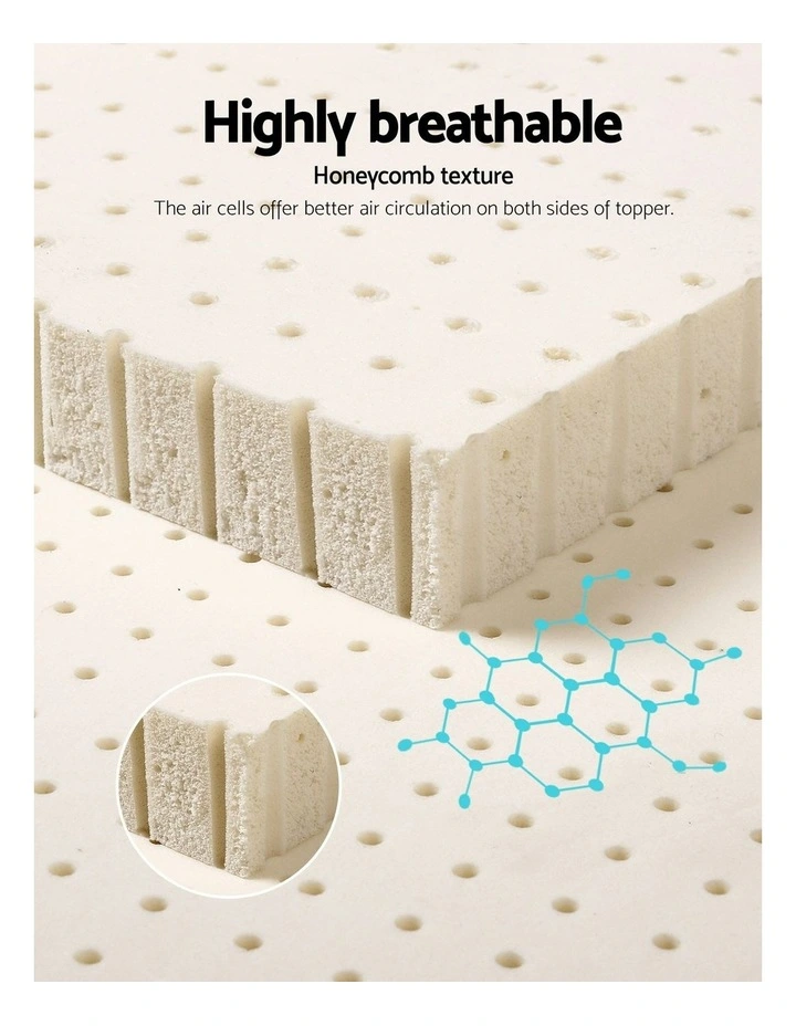 Latex Mattress Topper Queen 5cm in Cream image 5