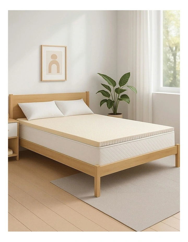 Latex Mattress Topper 7.5cm Queen in Cream image 1