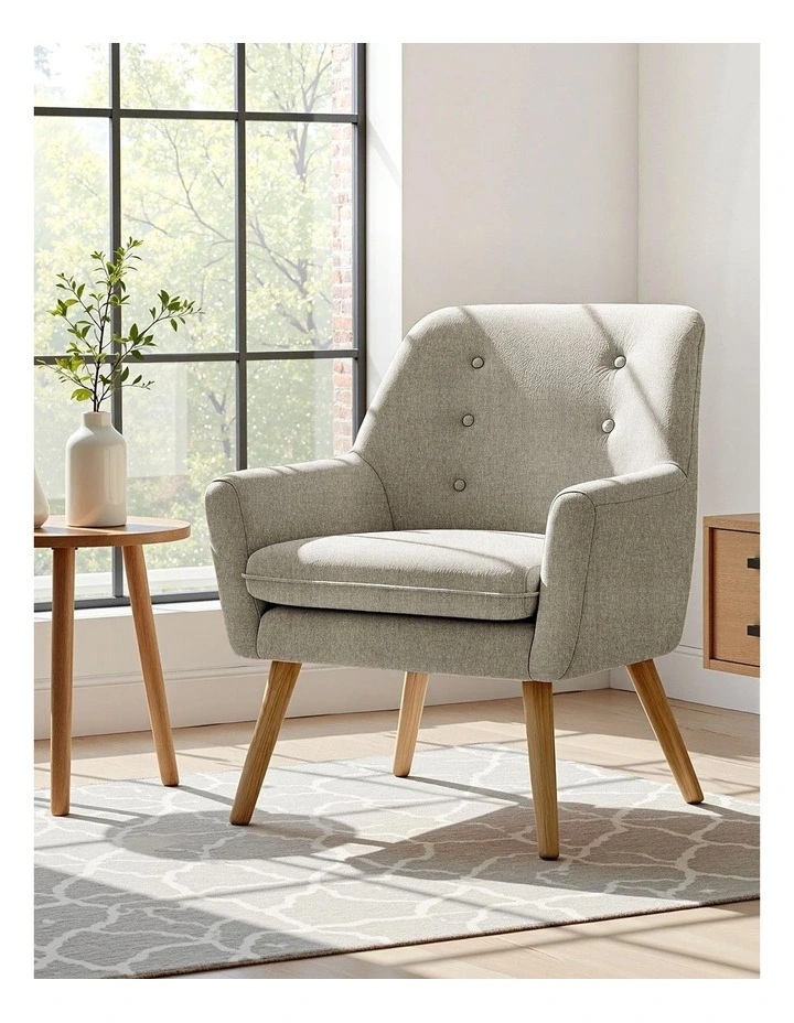 Artiss Armchair Linen Fabric Anne Beige image 4