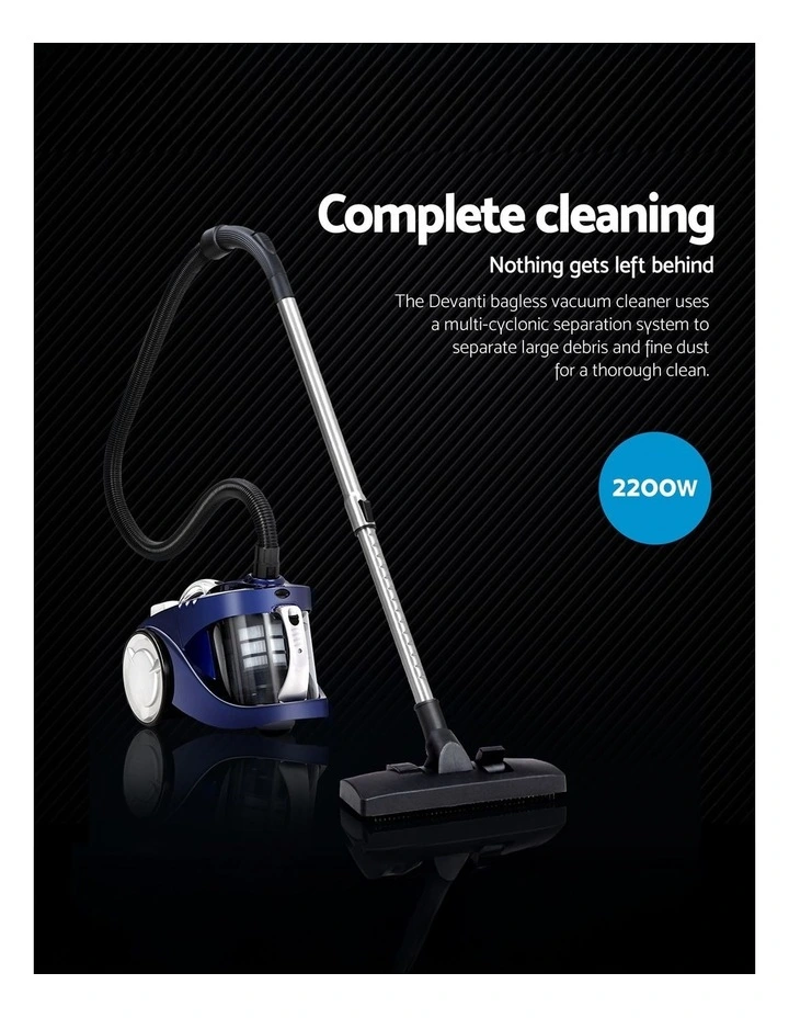 Bagless Vacuum 2200W in Blue image 2