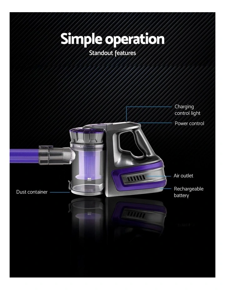 Handheld Bagless Vacuum 150W in Purple image 2