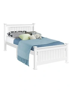 Wooden Bed Frame Single Size in White