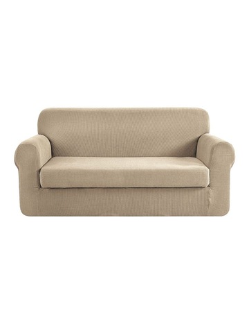 Artiss 2 Piece Sofa Cover Elastic Stretch Couch Covers Protector 3 Steater Sand Myer Artiss 2 Piece Sofa Cover Elastic, How To Install Sure Fit Sofa Cover
