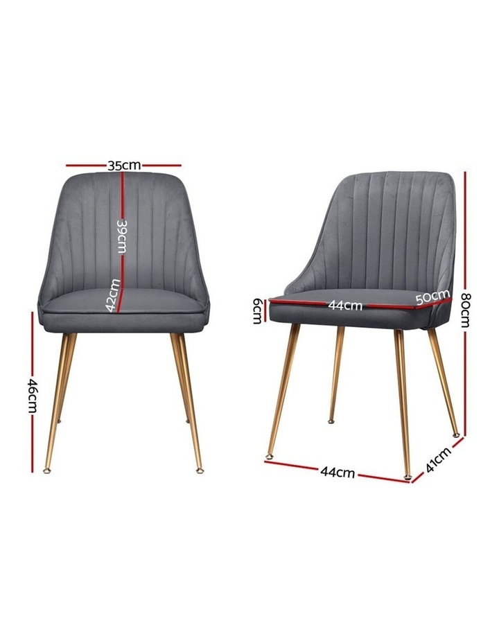 Artiss Dining Chairs Retro Chair Cafe Kitchen Modern Iron Legs Velvet Grey X2 Myer