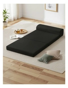 Folding Foam Mattress Portable Single Sofa Bed Mat Air Mesh Fabric Black
