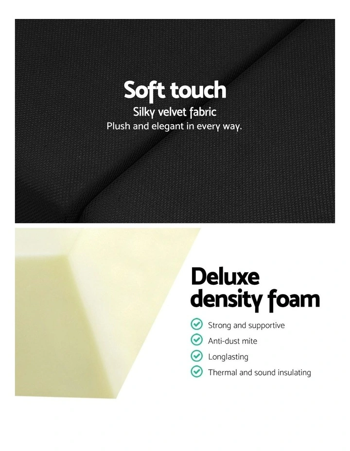 Folding Foam Mattress Portable Single Sofa Bed Mat Air Mesh Fabric Black image 4