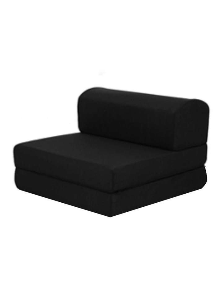Folding Foam Mattress Portable Single Sofa Bed Mat Air Mesh Fabric Black image 6