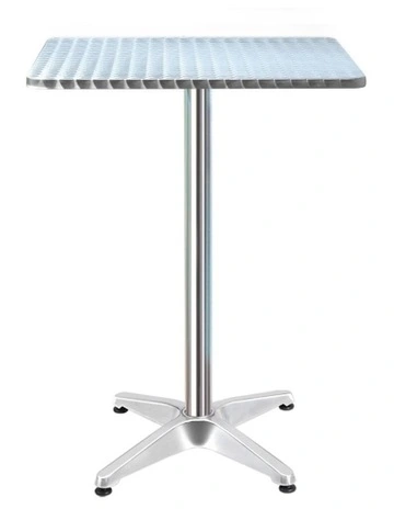 Bar Table Outdoor Furniture Adjustable Aluminium Pub Cafe Indoor Square