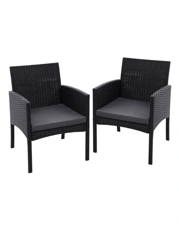 Outdoor Dining Chairs Patio Furniture Rattan Lounge Chair XL Ezra 2PC
