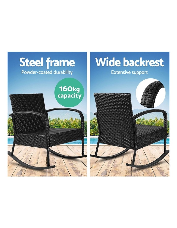 Gardeon Outdoor Furniture Rocking Chair Wicker Garden Patio Lounge Setting Black Myer Gardeon Outdoor Furniture Rocking Chair, Rocking Patio Furniture
