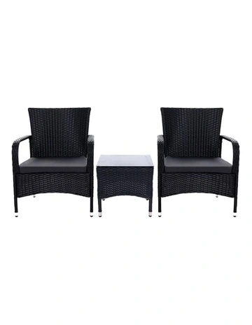 Outdoor Furniture Patio Set Wicker Rattan Outdoor Conversation Set Chairs Table 3PCS