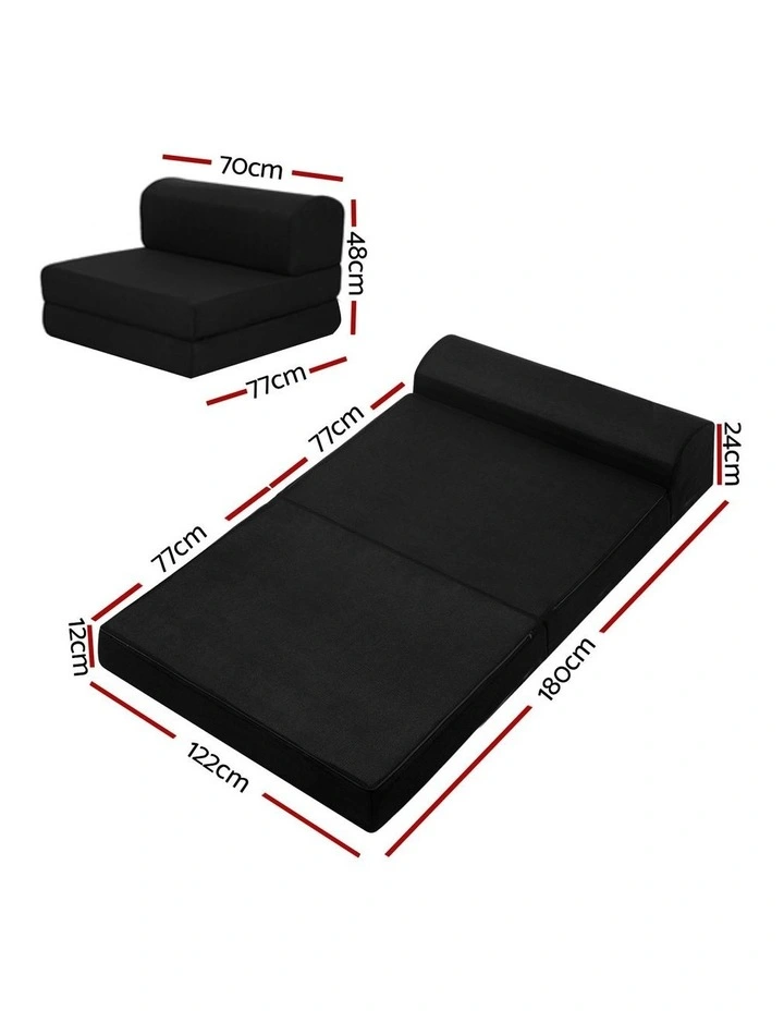 Folding Foam Mattress Portable Double Sofa Bed Mat Lounger image 7