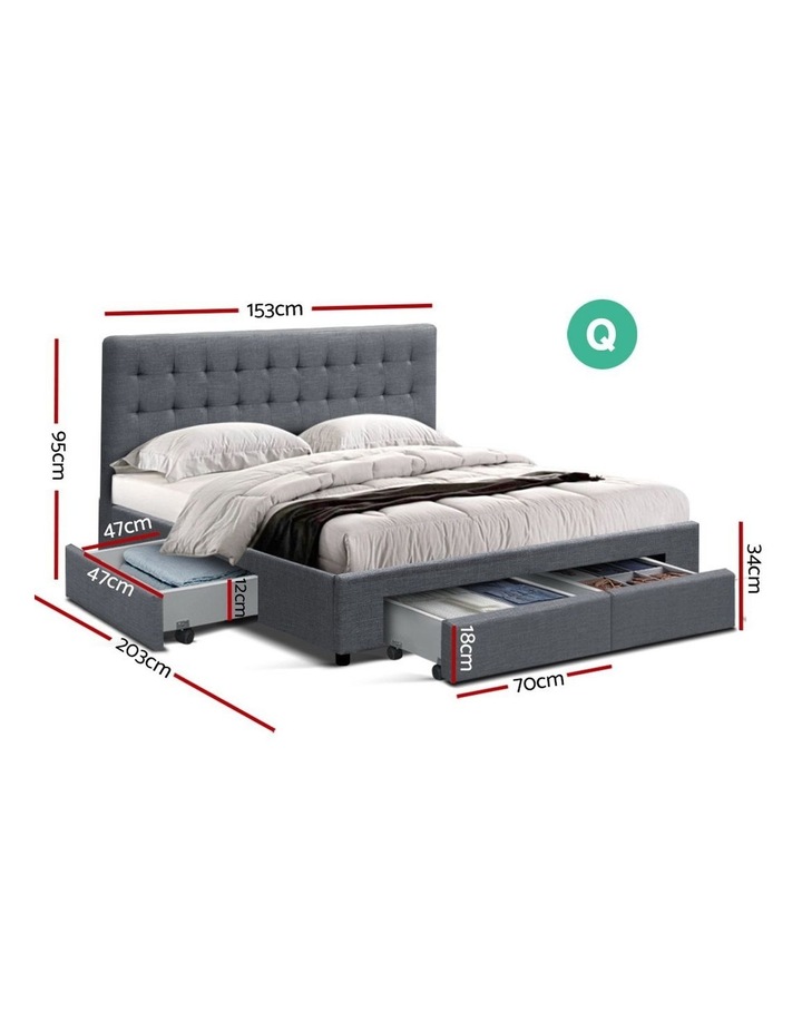 Artiss Queen Size Bed Frame Base Mattress With Storage Drawer Fabric Myer Artiss Queen Size Bed Frame Base, Queen Size Bed Frame With Storage Underneath
